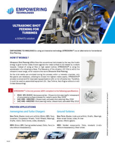 Ultrasonic Shot Peening for Turbine - SONATS - EMPOWERING TECHNOLOGIES